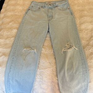 Levi’s Women's Distressed Straight-Leg Jeans